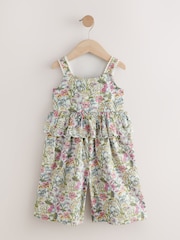 Pale Pink Floral 100% Cotton Printed Playsuit (3mths-7yrs) - Image 5 of 8