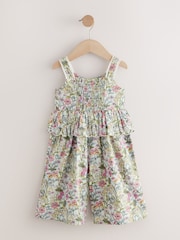 Pale Pink Floral 100% Cotton Printed Playsuit (3mths-7yrs) - Image 6 of 8