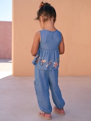 Denim Embroidered Trousers and Top Set (3mths-7yrs) - Image 4 of 12