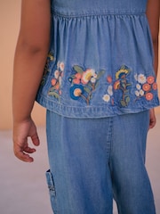 Denim Embroidered Trousers and Top Set (3mths-7yrs) - Image 6 of 12