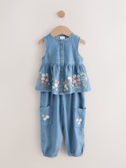 Denim Embroidered Trousers and Top Set (3mths-7yrs) - Image 7 of 12