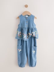 Denim Embroidered Trousers and Top Set (3mths-7yrs) - Image 8 of 12