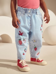 Jeans - Jeans Stripe Strawberry 100% algodão (3meses a7anos) - Imagem 1 de 8