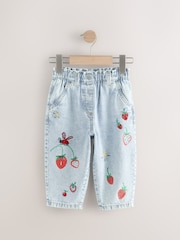 Jeans - Jeans Stripe Strawberry 100% algodão (3meses a7anos) - Imagem 5 de 8