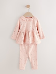Pink Top and Leggings Set 2 Piece - Image 1 of 4