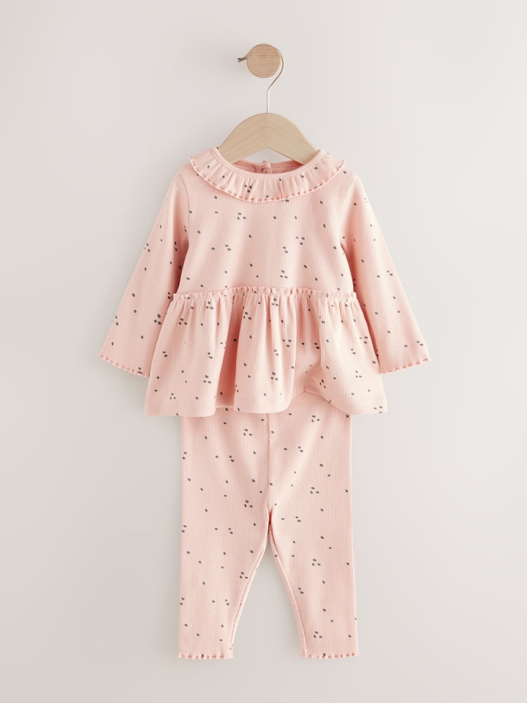 Pink Top and Leggings Set 2 Piece - Image 2 of 4