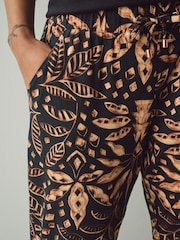 Black Leaf Print Jersey Joggers - Image 4 of 7