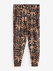 Black Leaf Print Jersey Joggers - Image 5 of 7