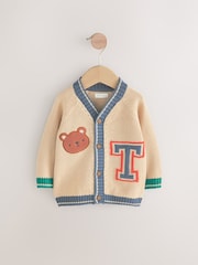 Stone Newborn Boys Teddy Bear Cardigan - Image 1 of 4