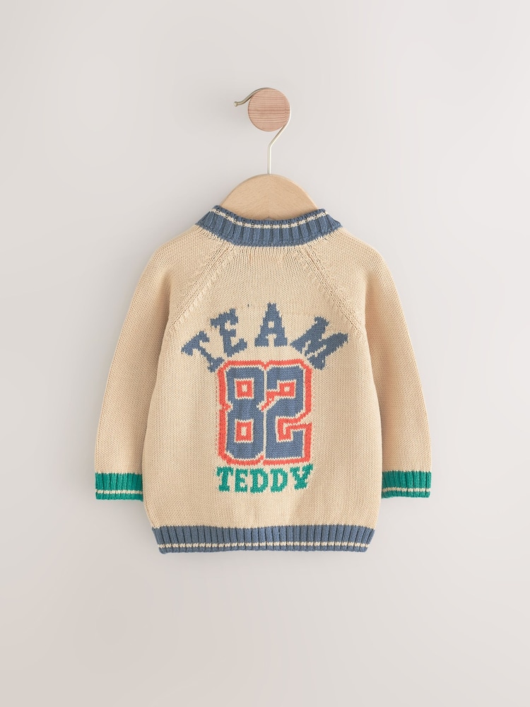 Stone Newborn Boys Teddy Bear Cardigan - Image 2 of 4