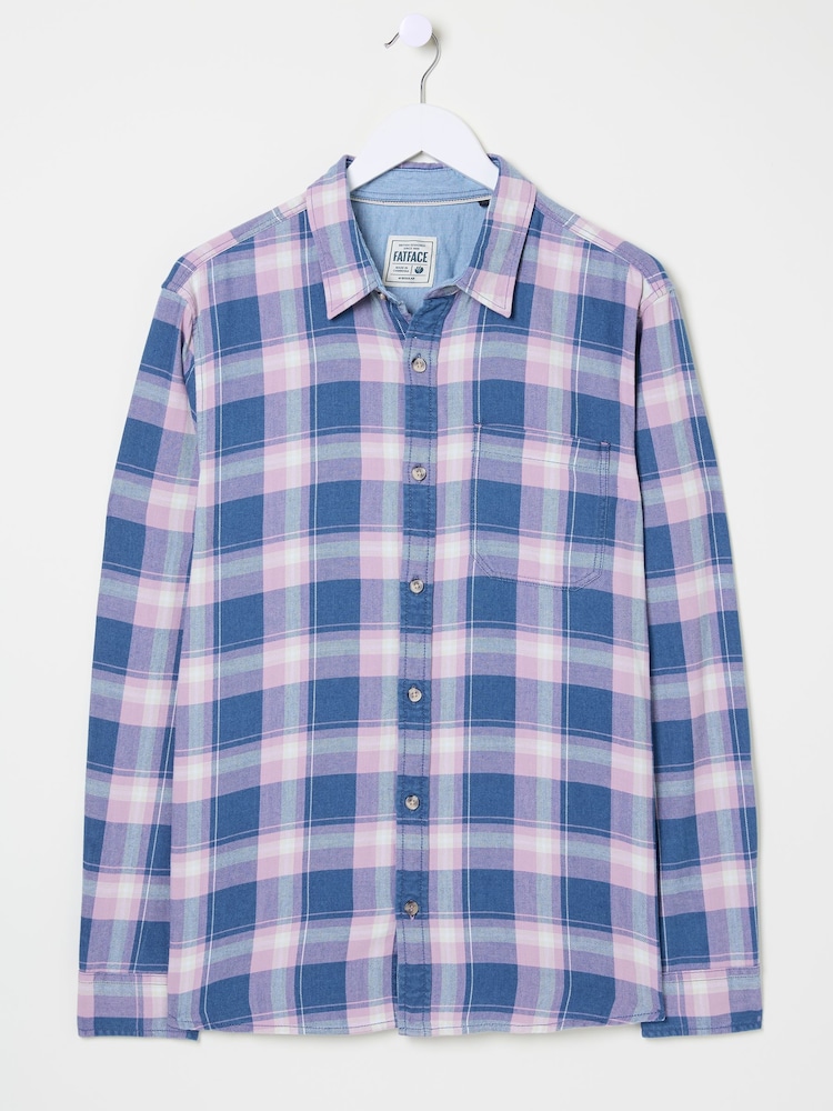 FatFace Lilac Purple Long Sleeve Mead Check Shirt - Image 5 of 5