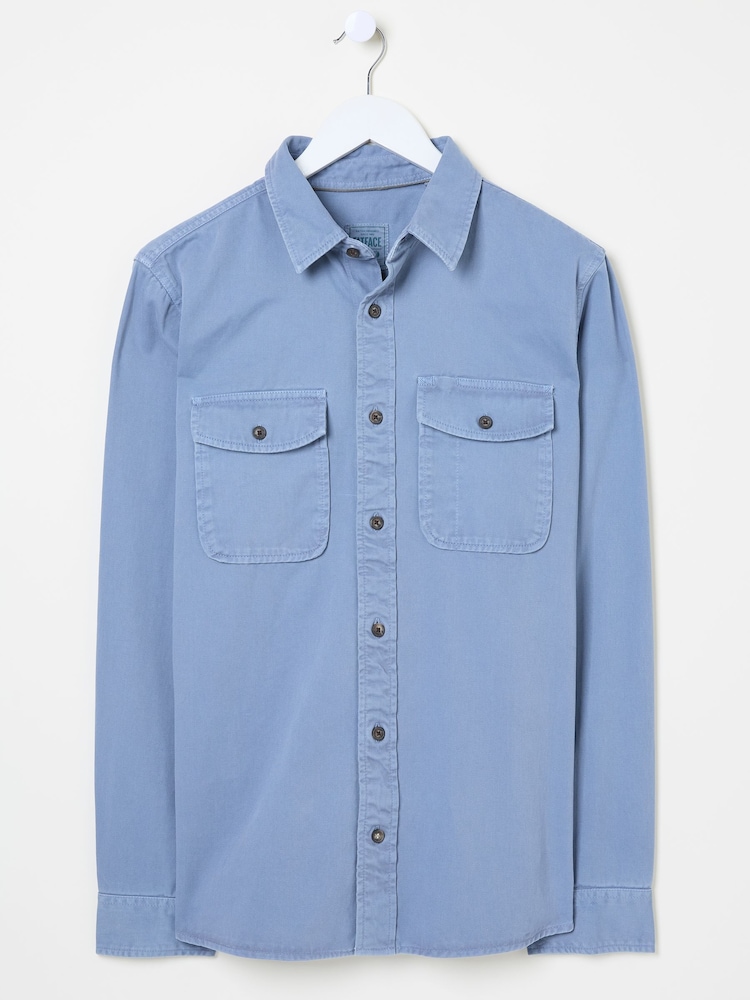 Azul - FatFace Long Sleeve Plain Shirt - Imagen 7 de 7 Azul - FatFace Long Sleeve Plain Shirt - Imagen 7 de 7