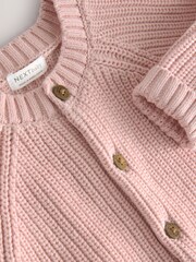 Pink Pearl Knitted 100% Cotton Cardigan - Image 2 of 2