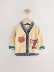 Stone Newborn Girl Teddy Bear Cardigan - Image 2 of 3