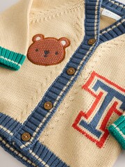 Stone Newborn Girl Teddy Bear Cardigan - Image 3 of 3