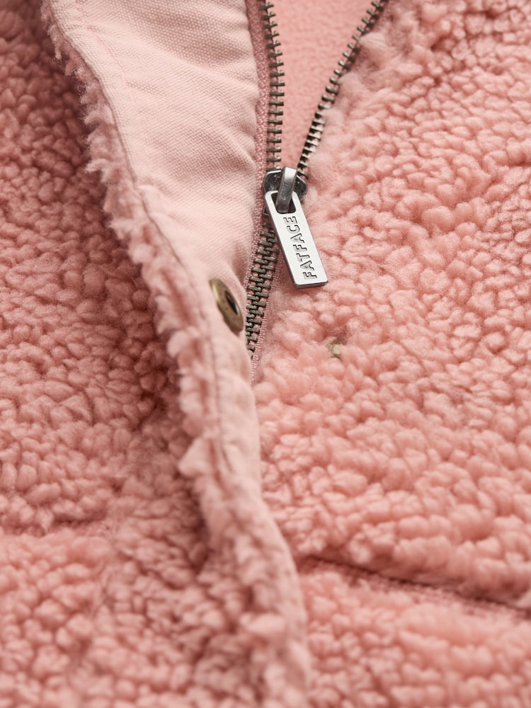FatFace Dusky Pink Fleece Jacket - Image 10 of 10