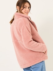 FatFace Dusky Pink Fleece Jacket - Image 2 of 10
