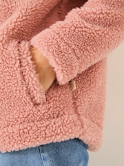 FatFace Dusky Pink Fleece Jacket - Image 4 of 10