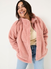 FatFace Dusky Pink Fleece Jacket - Image 5 of 10