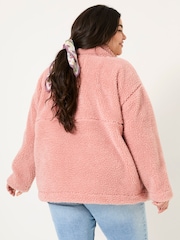 FatFace Dusky Pink Fleece Jacket - Image 6 of 10