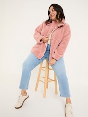 FatFace Dusky Pink Fleece Jacket - Image 7 of 10