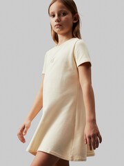 Calvin Klein Natural Logo Terry Fit Flare Dress - Image 1 of 5