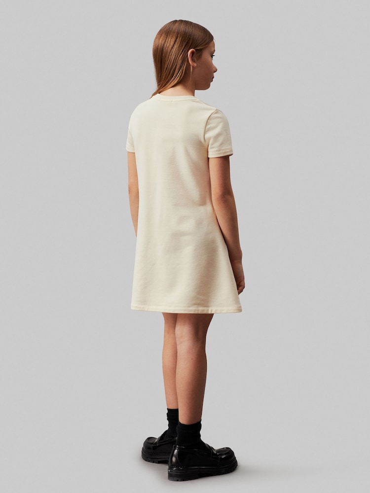 Calvin Klein Natural Logo Terry Fit Flare Dress - Image 2 of 5