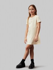 Calvin Klein Natural Logo Terry Fit Flare Dress - Image 4 of 5