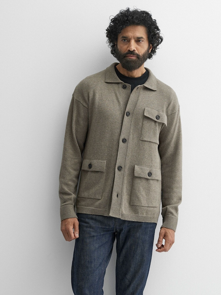 Oliver Sweeney Green Cotton/Wool Knitted Overshirt - Image 2 of 6