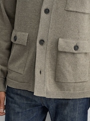 Oliver Sweeney Green Cotton/Wool Knitted Overshirt - Image 5 of 6
