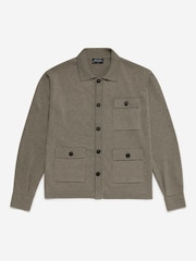 Oliver Sweeney Green Cotton/Wool Knitted Overshirt - Image 6 of 6
