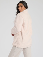 Loungeable Cream Borg 1/4 Zip Jumper - Image 3 of 5