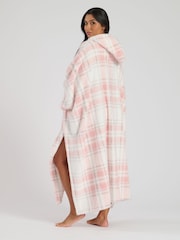 Loungeable Pink Check Well Soft Poncho - Image 4 of 6