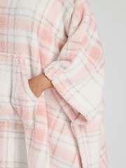 Loungeable Pink Check Well Soft Poncho - Image 6 of 6