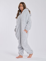 Loungeable Silver Sherpa XL Ears Teddy All-In-One - Image 2 of 4