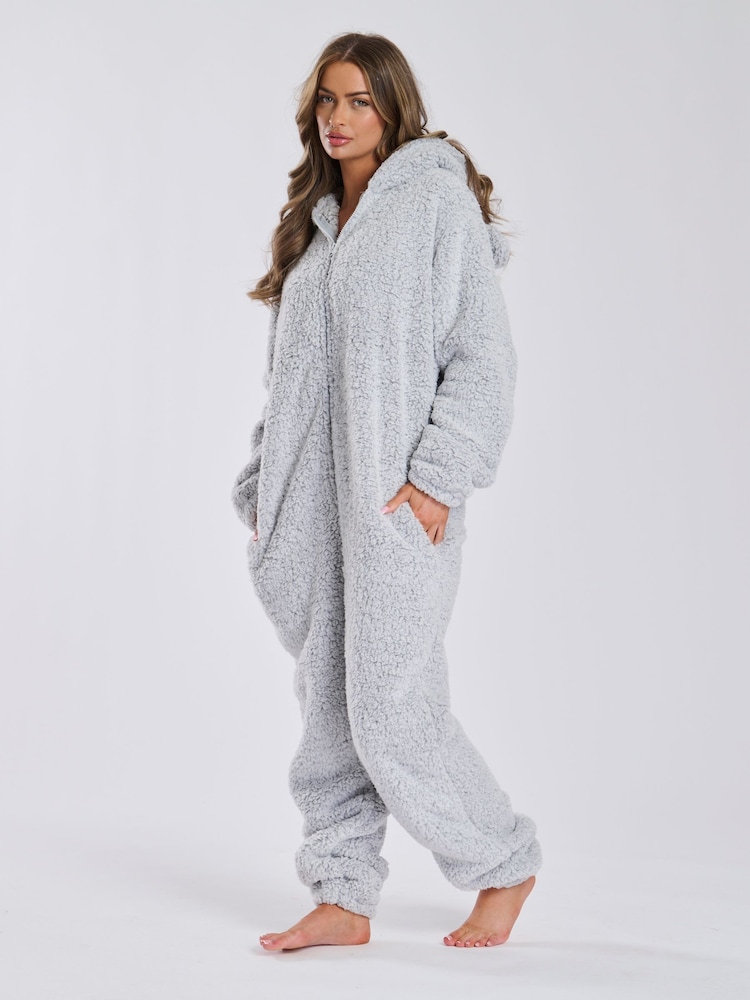Loungeable Silver Sherpa XL Ears Teddy All-In-One - Image 2 of 4