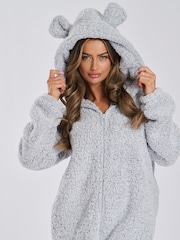 Loungeable Silver Sherpa XL Ears Teddy All-In-One - Image 4 of 4