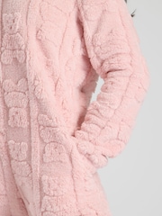 Loungeable Pink Teddy Cut Sherpa All-In-One - Image 4 of 5