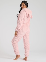Loungeable Pink Teddy Cut Sherpa All-In-One - Image 5 of 5