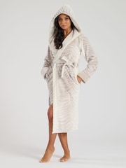 Loungeable Brown Ombre Tiger Midi Hooded Robe - Image 1 of 5