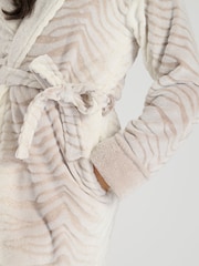 Loungeable Brown Ombre Tiger Midi Hooded Robe - Image 5 of 5