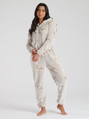 Loungeable Brown Teddy Bear Luxury Fleece All-In-One - Image 1 of 4