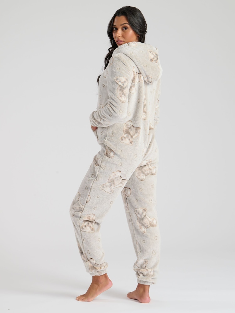Loungeable Brown Teddy Bear Luxury Fleece All-In-One - Image 2 of 4