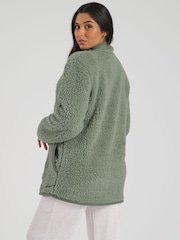 Loungeable Green Borg 1/4 Zip Jumper - Image 2 of 6