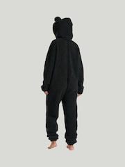 Loungeable Black Black Fleece All-In-One With Ears - Image 2 of 4