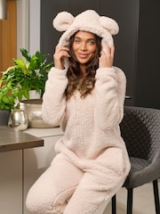 Loungeable Cream Sherpa XL Ears Teddy All-In-One - Image 2 of 6