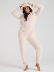 Loungeable Cream Sherpa XL Ears Teddy All-In-One - Image 3 of 6