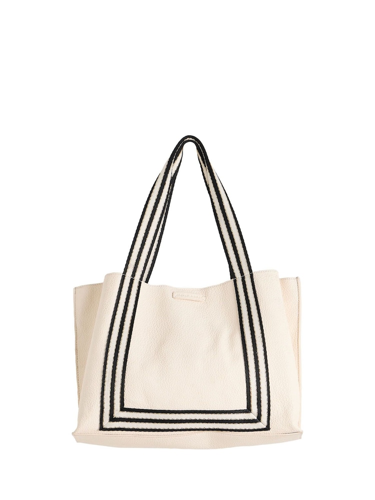 Oliver Bonas Cream Emma Stripe Tote Bag - Image 1 of 8
