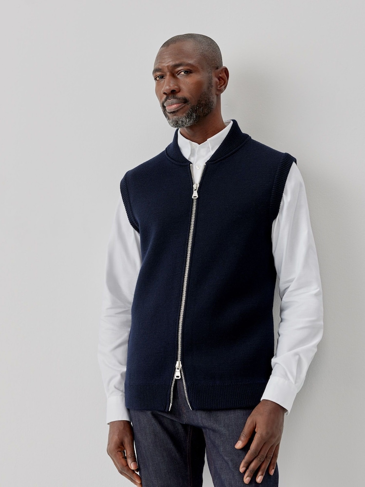 Oliver Sweeney 100% Cotton Knitted Gilet - Image 1 of 7