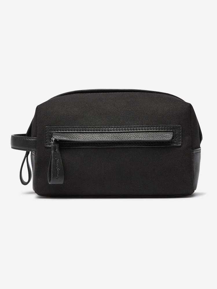Oliver Sweeney Cotton Canvas/Leather Black Washbag - Image 1 of 5